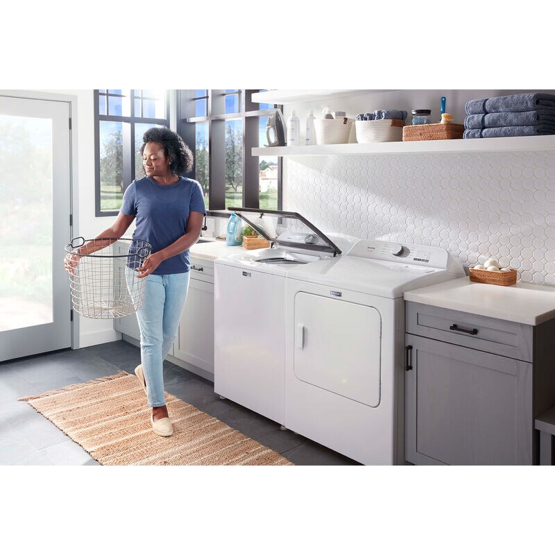 Maytag Pet Pro 27.5 in. 4.7 cu. ft. Top Load Washer with Agitator & Advanced Vibration Control - White, White, hires