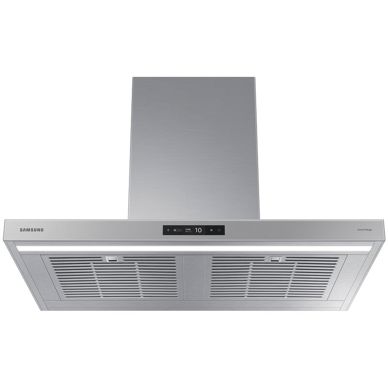 Samsung 36 in. Smart Convertible Chimney Style Range Hood with 630 CFM, 4 Fan Speeds & 1 LED Light - Gray, Gray, hires