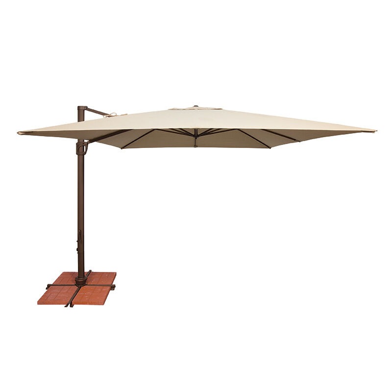 Simplyshade Bali 10 Square Cantilever, Cantilever Outdoor Beige Umbrella With Lights And Speakers