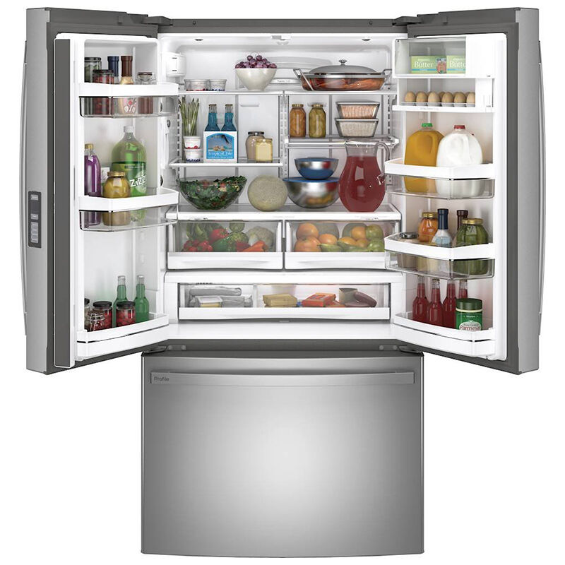 GE Profile 36 in. 23.1 cu. ft. Counter Depth French Door Refrigerator with Internal Water Dispenser - Stainless Steel, Stainless Steel, hires
