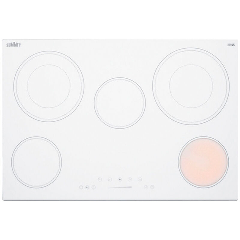 Summit 30" Electric Cooktop with 5 Radiant Burners White P.C