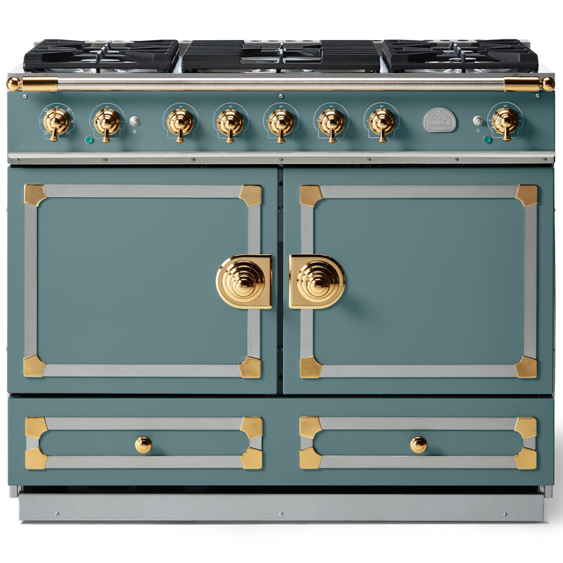 La Cornue Cornufe Series 43 in. 4.6 cu. ft. Standard Convection Double Oven Electric Range with 5 Induction Burners - Ocean, , hires