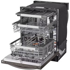 LG 24 in. Top Control Smart Dishwasher with 42 dBa Sound Level & 3rd-Rack - Black Stainless, Black Stainless, hires