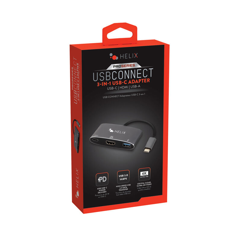 Helix 3-in-1 USB-C to HDMI/USB-C/USB-A Hub, , hires
