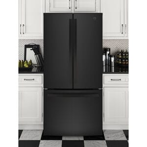 GE 33 in. 18.6 cu. ft. Counter Depth French Door Refrigerator with Internal Water Dispenser - Black, Black, hires