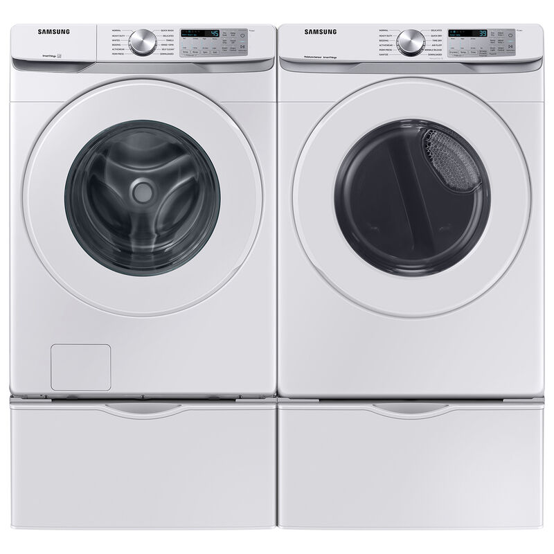 Samsung 27 in. 7.5 cu. ft. Smart Stackable Electric Dryer with Sanitize Cycle & Sensor Dry - White, White, hires