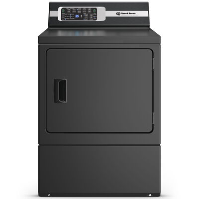 Speed Queen DR7 27 in. 7.0 cu. ft. Electric Dryer with Pet Plus Cycle, Sensor Dry, Sanitize & Steam Cycle - Matte Black | DR7004BE