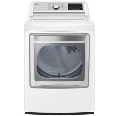 LG 27 in. 7.3 cu. ft. Smart Gas Dryer with Sanitize Cycle, TurboSteam Technology & Sensor Dry - White | DLGX7901WE