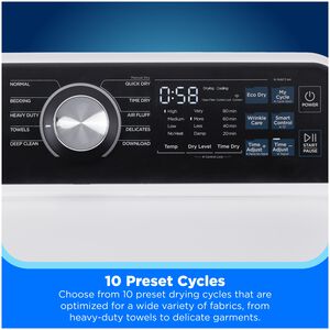 Midea 27 in. 7.0 cu. ft. Smart Gas Dryer with Sensor Dry & Sanitize Cycle - White, White, hires