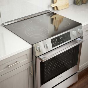 Bosch Benchmark 30 in. 4.6 cu. ft. True European Convection Slide-In Electric Range with Smoothtop Burners - Stainless Steel, , hires