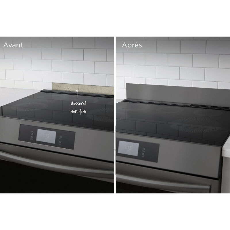 Frigidaire Front Control Range Universal Backguard - Black Stainless Steel, , hires