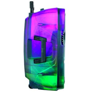 QFX Rechargeable Bluetooth Portable Speaker With Translucent Motion Party Lights, , hires