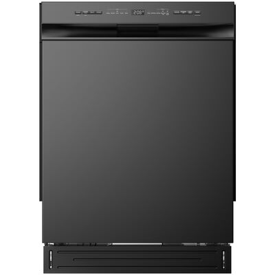 Midea 24 in. Front Control Flush-Mount Dishwasher with 52 dBA Sound level, Auto Open Door & Pocket Handle - Black | MDF24P21CBB