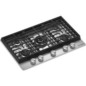 KitchenAid 30 in. 5-Burner Natural Gas Cooktop with Griddle, Simmer Burner & Power Burner - Stainless Steel, , hires