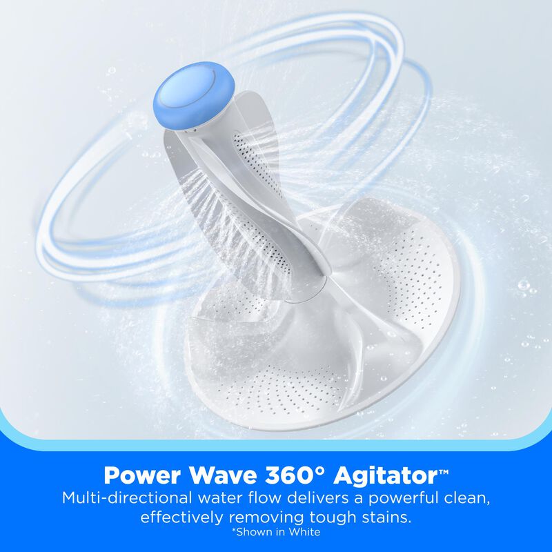 Midea 27 in. 4.4 cu. ft. Smart Top Load Washer with Power Wave 360 Agitator - Metallic Gray, Metallic Gray, hires