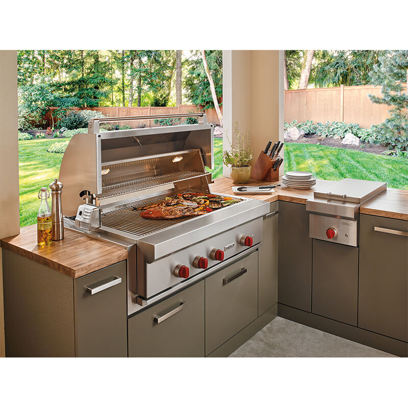Wolf Designer 42 in. 4-Burner Built-In/Freestanding Natural Gas Grill with Rotisserie & Sear Burner - Stainless Steel, , hires