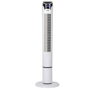 CoolVia 40 in. Oscillating Tower Fan with 3 Speed Settings & Remote Control - White, , hires