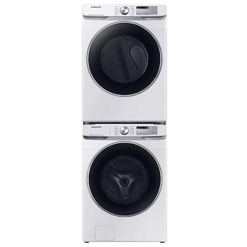 Samsung 27 in. 7.5 cu. ft. Smart Stackable Gas Dryer with Sanitize+, Steam Cycle & Sensor Dry - White, White, hires
