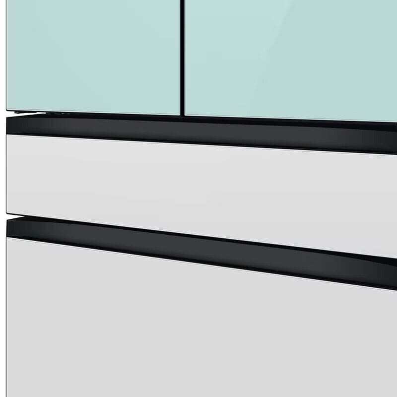 Samsung Bespoke 36 in. 28.8 cu. ft. Smart 4-Door French Door Refrigerator with Internal Water Dispenser - Morning Blue and White Glass, Morning Blue, hires
