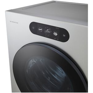 LG SIGNATURE 29 in. 9.0 cu. ft. Smart Stackable Gas Dryer with Built-In Intelligence, TurboSteam, AI Sensor Dry & Sanitize Cycle - Brushed Platinum Steel, , hires