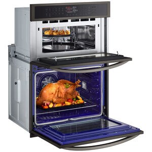 LG 30 in. 6.4 cu. ft. Electric Smart Oven/Microwave Combo Wall Oven with Standard Convection & Self Clean - PrintProof Black Stainless Steel, , hires