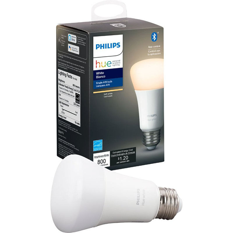 næve Mængde penge Bærbar Philips - Hue White A19 Bluetooth Smart LED Bulb - White | P.C. Richard &  Son
