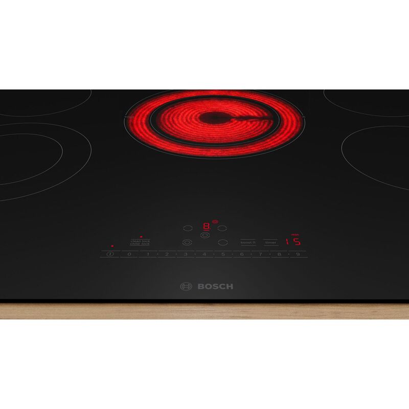 Bosch 800 Series 30 in. 5-Burner Electric Cooktop with Power Burner - Black, , hires