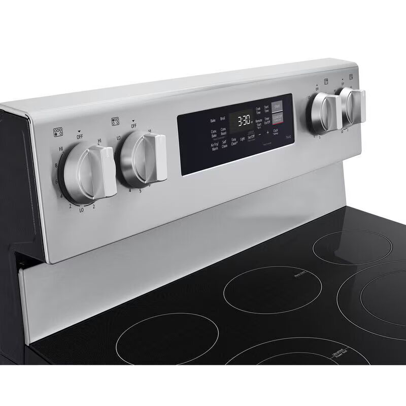 LG 30 in. 6.3 cu. ft. Smart Air-Fry True European Convection Electric Range with Radiant Burners Stainless Steel, , hires