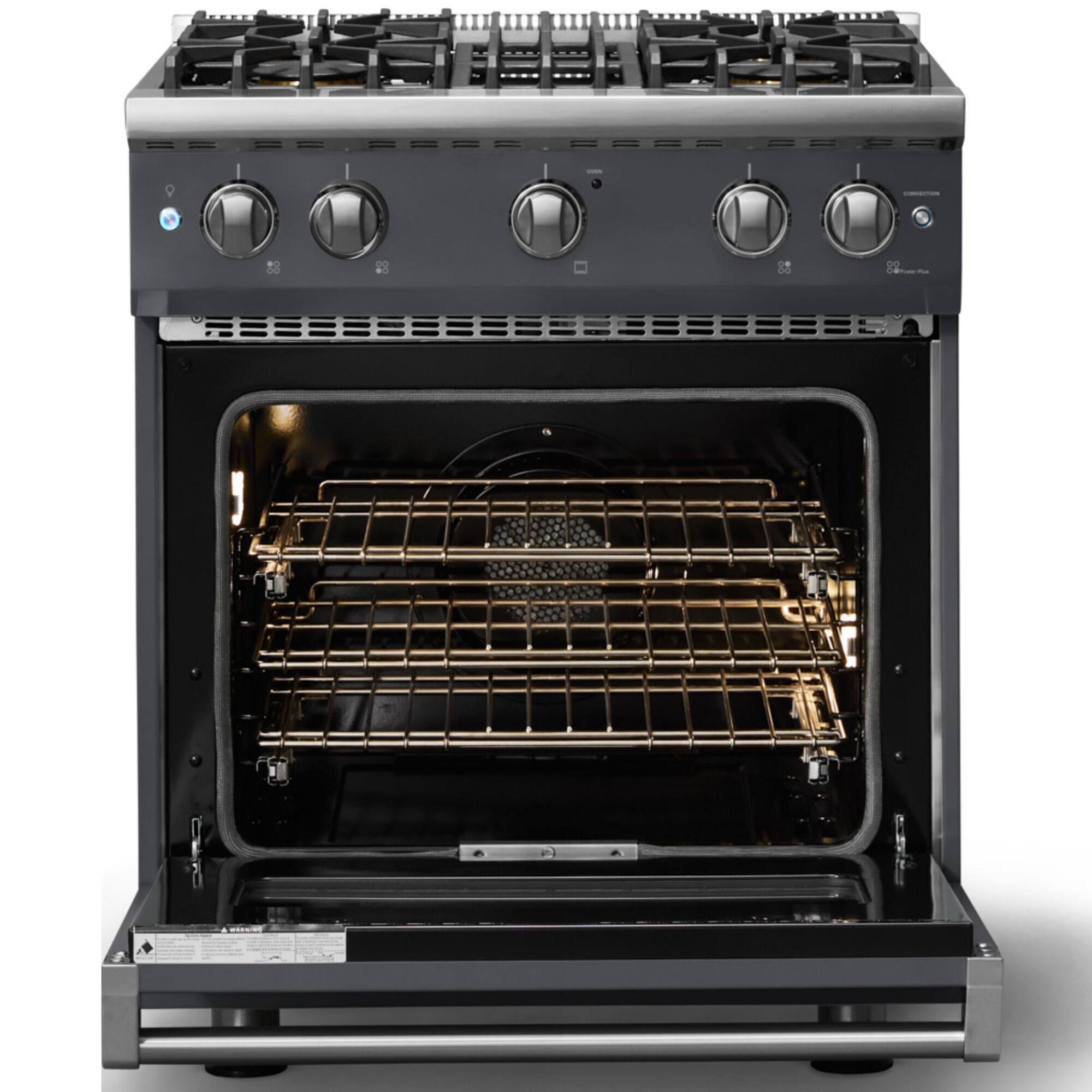 Viking 5 Series 30 in. Gas Range VGR53044BCS in Cast Black with Polished Chrome Trim, front view