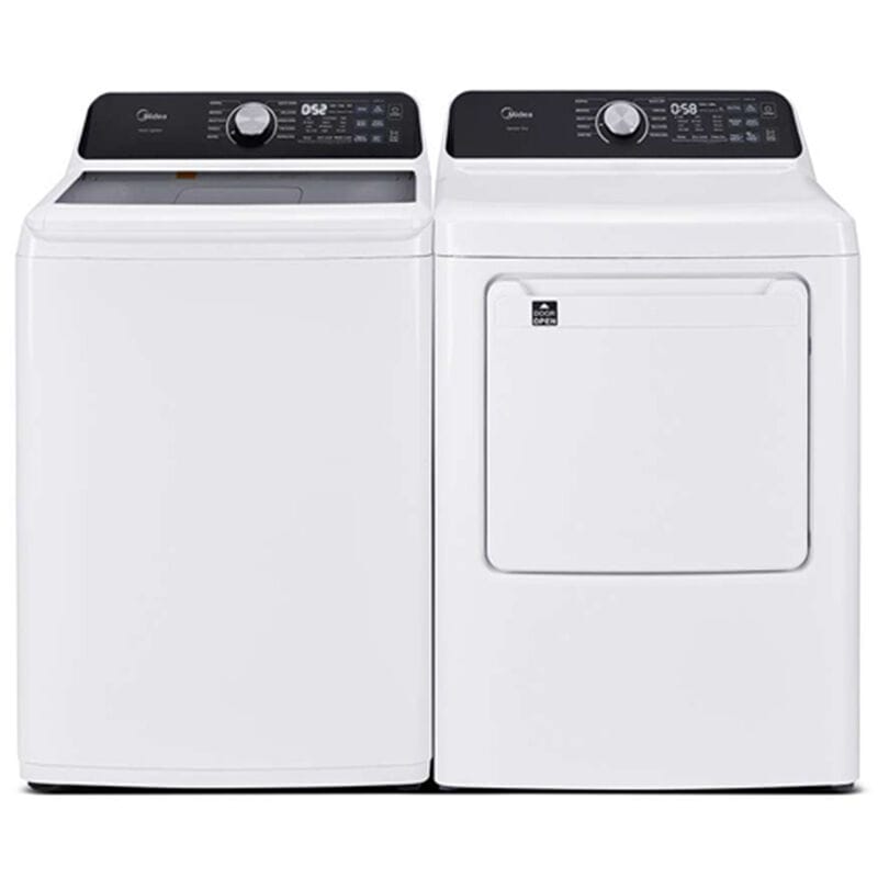 Midea 27 in. 7.0 cu. ft. Smart Electric Dryer with Sensor Dry & Sanitize Cycle - White, White, hires