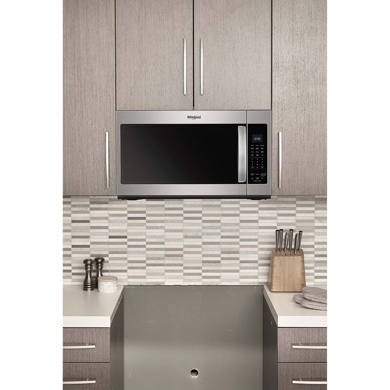 Whirlpool 30 in. 1.9 cu. ft. 1000W Over-the-Range Microwave with 300 CFM & Sensor Cooking - Stainless Steel, Stainless Steel, hires