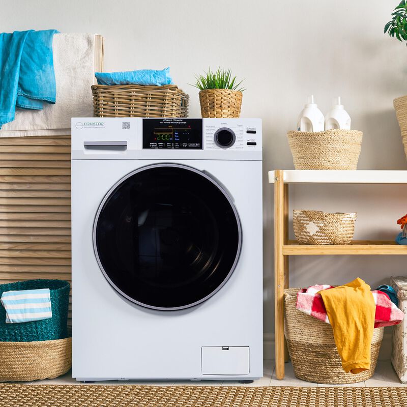 Equator 24 in. 1.9 cu. ft. Electric Front Load Vented/Ventless All-in-One Washer/Dryer Combo with Sanitize Cycle & Sensor Dry - White, White, hires
