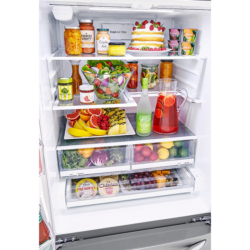 LG 33 in. 24.2 cu. ft. Smart French Door Refrigerator with External Ice &  Water Dispenser - Stainless Steel