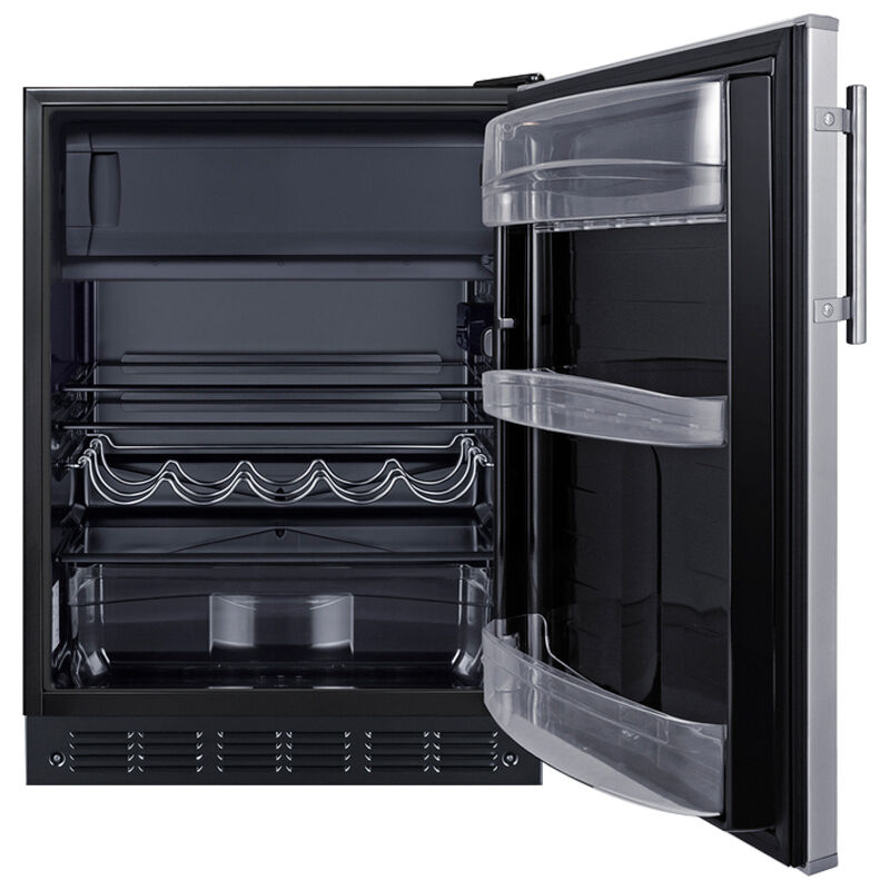 Summit 24 in. 5.0 cu. ft. ADA Compliant Undercounter Refrigerator - Stainless Steel with Black Cabinet, , hires