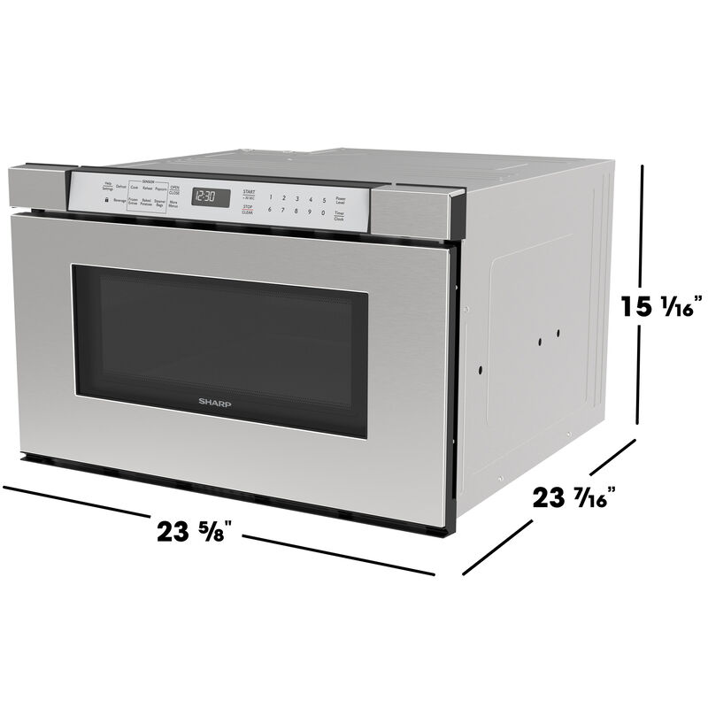 Sharp 24 in. 1.2 cu. ft. 950W Drawer Microwave with Sensor Cooking - Stainless Steel, , hires