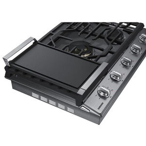 Samsung 30 in. 5-Burner Smart Natural Gas Cooktop with Bluetooth, Griddle, Simmer Burner & Power Burner - Stainless Steel, Stainless Steel, hires