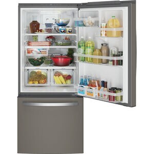 GE 30 in. 21 cu. ft. Bottom Freezer Refrigerator with Ice Maker - Fingerprint Resistant Slate, Slate, hires