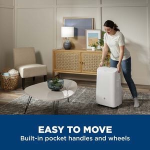 GE 14,000 BTU (9,850 BTU DOE) Portable Air Conditioner with 3 Fan Speeds and Remote Control - White, , hires