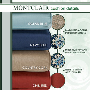 Hanover Montclair 7-Piece Dining Set with 6 Swivel Rockers - Ocean Blue, , hires