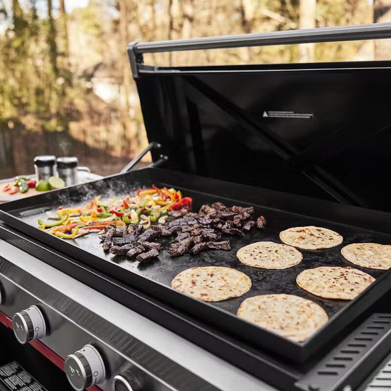 Weber Slate 36 in. 4-Burner Natural Gas Flat Top Griddle with Side
