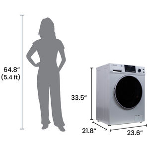 Equator 24 in. 1.6 cu. ft. Electric Front Load Vented/Ventless All-in-One Washer/Dryer Combo with Pet Cycle, Sanitize Cycle & Sensor Dry - Silver, Silver, hires