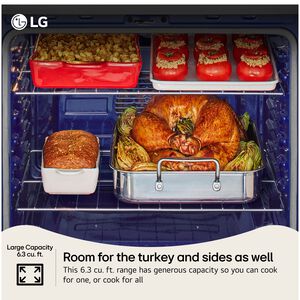 LG 30 in. 6.3 cu. ft. Smart Air-Fry True European Convection Electric Range with Radiant Burners - PrintProof Stainless Steel, , hires