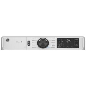 GE 28 in. 7.8 cu. ft. Smart Stackable Gas Dryer with Sensor Dry, Sanitize & Steam Cycle - White, White, hires