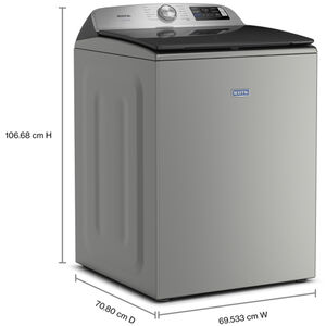 Maytag Pet Pro 27 in. 5.2 cu. ft. Smart Top Load Washer with Agitator & Sanitize with Oxi - Classic Silver, , hires