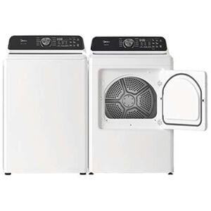 Midea 27 in. 7.0 cu. ft. Smart Gas Dryer with Sensor Dry & Sanitize Cycle - White, White, hires