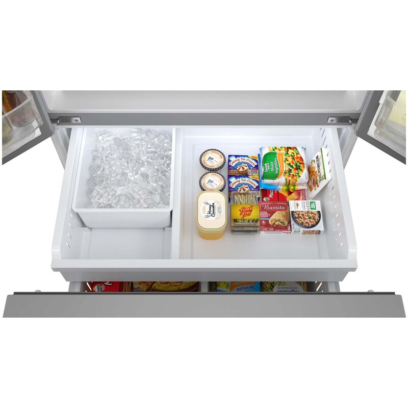Sharp 36 in. 28.9 cu. ft. Garage-Ready French Door Refrigerator with Ice & Water Dispenser - Stainless Steel, , hires