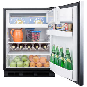Summit 24 in. 5.1 cu. ft. Mini Fridge with Freezer Compartment - Stainless Steel, , hires