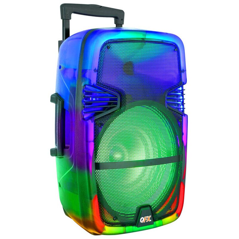 QFX Rechargeable Bluetooth Portable Speaker With Translucent Motion Party Lights, , hires