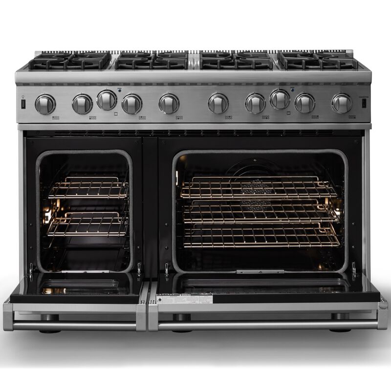 Viking 5 Series 48 in. 6.1 cu. ft. Standard Convection Double Oven Gas Range with Open Burners - Stainless Steel, , hires
