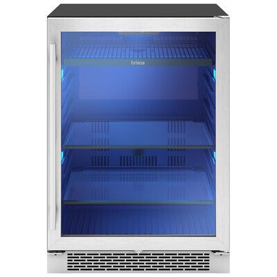 Zephyr 24 in. Built-In/Freestanding 5.8 cu. ft. Compact Beverage Center with Adjustable Shelves & Digital Control - Stainless Steel | BBV24C01AG